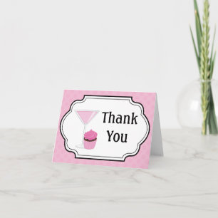 Cartão De Agradecimento Cupcakes and Cocktails Thank You Card