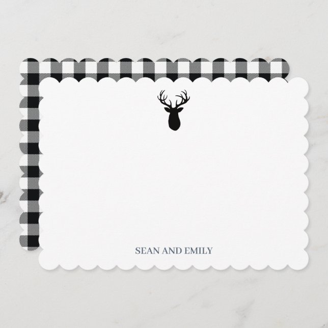 Cartão De Agradecimento Custom Antler Deer Wilderness Logo Stationary (Frente/Verso)