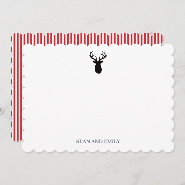 Cartão De Agradecimento Custom Antler Deer Wilderness Logo Stationary (Frente/Verso)