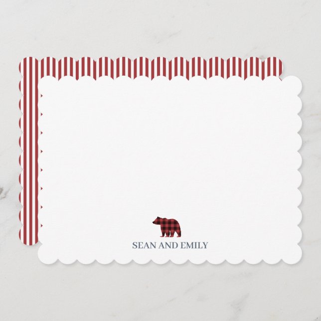 Cartão De Agradecimento Custom Bear Mountain Christmas Stationary (Frente/Verso)
