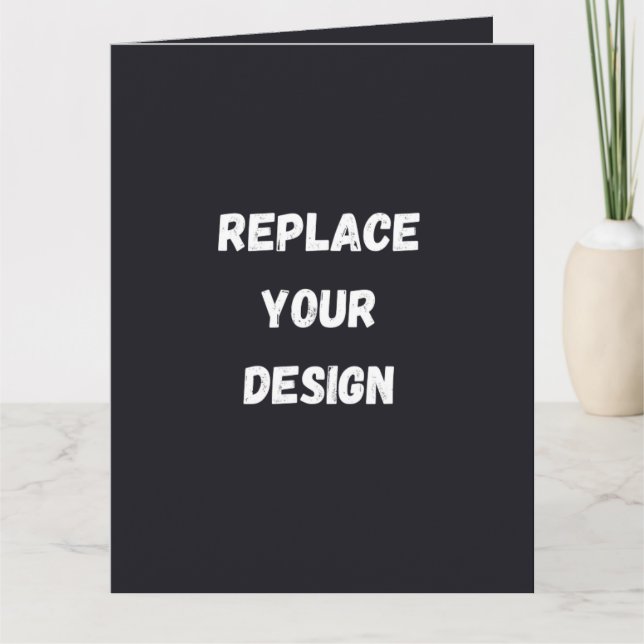 Cartão De Agradecimento Custom black simple Design Add Photo or Text (Frente)