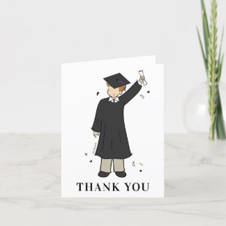 Cartão De Agradecimento Custom Boy Avatar | High School Graduation Thank Y