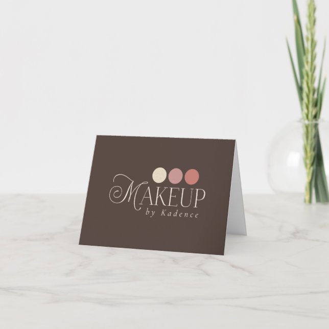 Cartão De Agradecimento Custom Branded Makeup Artist (Frente)