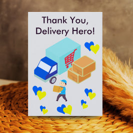 Cartão De Agradecimento Custom Delivery Driver Card With Editable Note