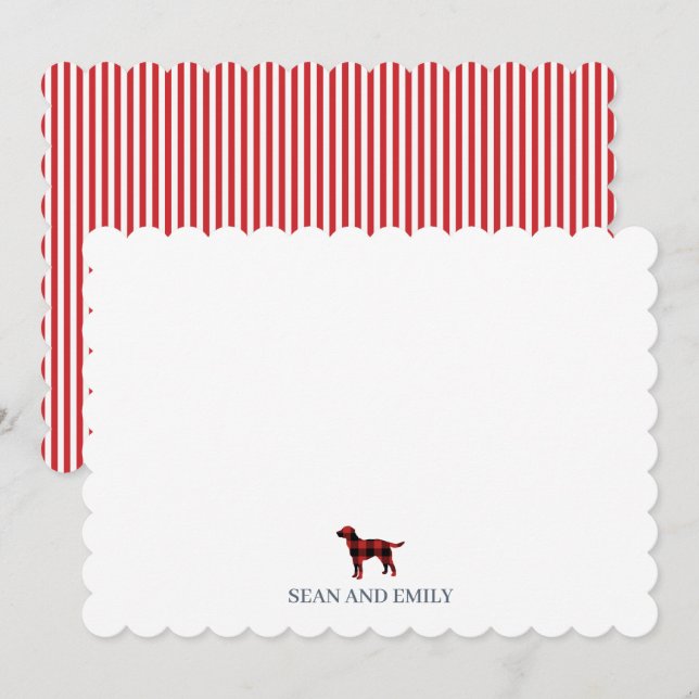 Cartão De Agradecimento Custom Dog Labrador Stripe Logo Stationary (Frente/Verso)