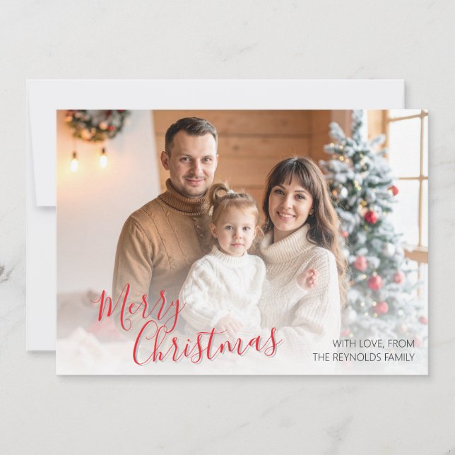 Cartão De Agradecimento Custom Family Flat Christmas Greeting Card (Frente)