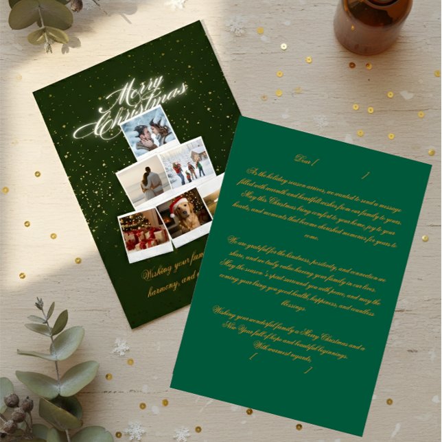 Cartão De Agradecimento Custom Family Holiday Card – Photos & Message (Criador carregado)