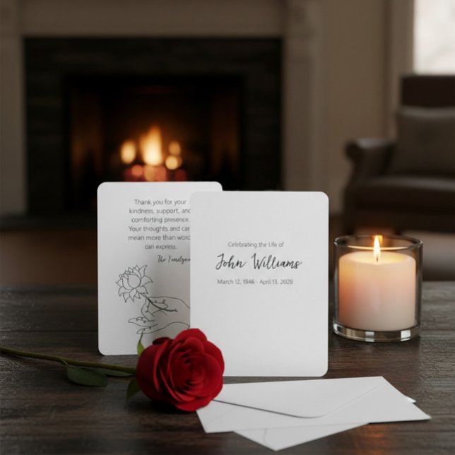 Cartão De Agradecimento Custom Memorial Thank You Card (Criador carregado)