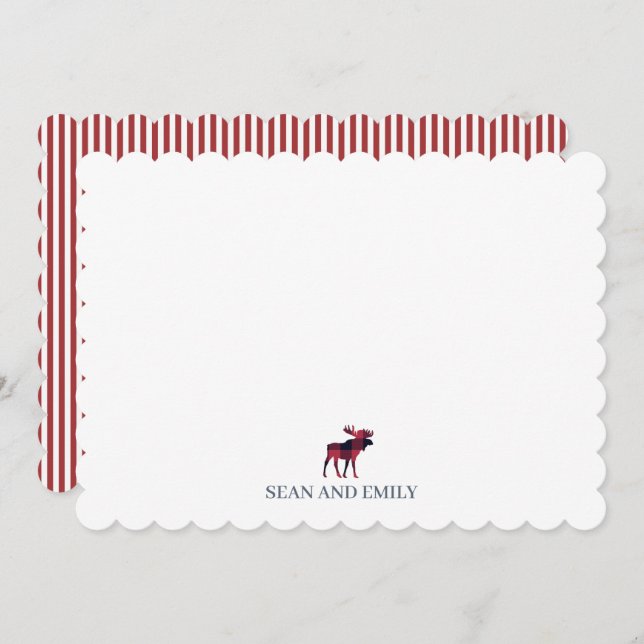 Cartão De Agradecimento Custom Moose Mountain Christmas Stationary (Frente/Verso)