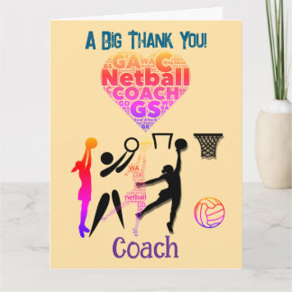 Cartão De Agradecimento Custom Netball Coach