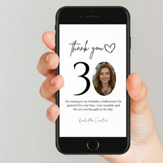 Cartão De Agradecimento Custom Photo 30th Birthday Thank You Card