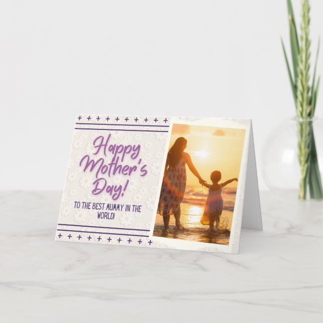 Cartão De Agradecimento Custom Photo Mother's Day Card (Frente)
