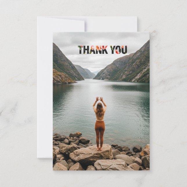 Cartão De Agradecimento Custom photo thank you cards with envelopes (Frente)
