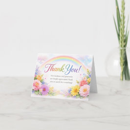 Cartão De Agradecimento Custom Rainbow Floral Thank You Card | Elegant