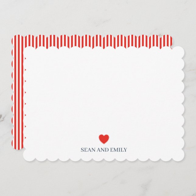 Cartão De Agradecimento Custom Red Heart Love Painting Wedding Stationary (Frente/Verso)