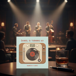 Cartão De Agradecimento Custom Retro Vinyl Party Thank You Card