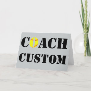 Cartão De Agradecimento Custom Softball Coach Greeting/Thank You Card