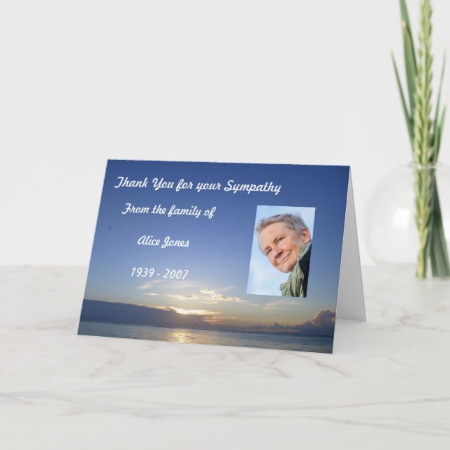 Cartão De Agradecimento Custom Sympathy Thank You Card (Frente)