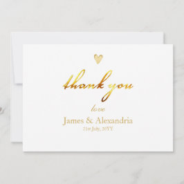 Cartão De Agradecimento Custom Thank You Gold Script