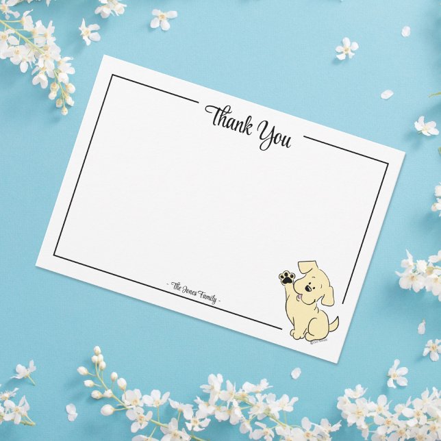 Cartão De Agradecimento Custom Thank You Yellow Lab Puppy Note Card (Criador carregado)