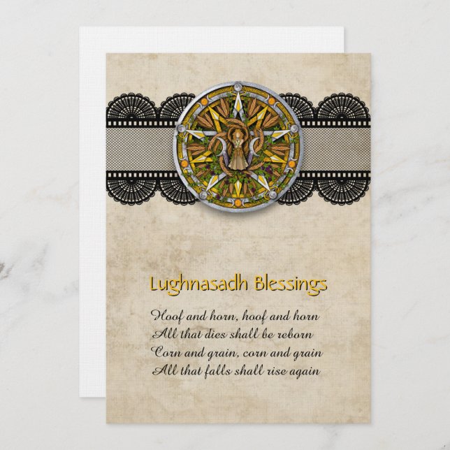 Cartão De Agradecimento Customizable Lughnasadh Lammas Greeting Card (Frente/Verso)