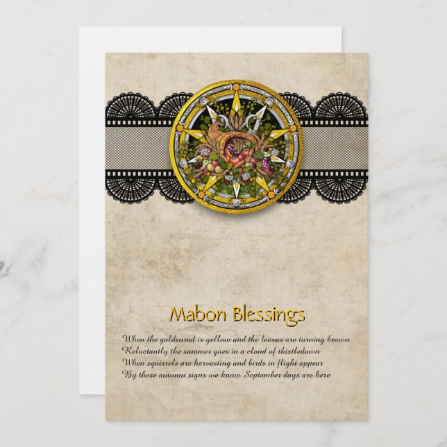 Cartão De Agradecimento Customizable Mabon Autumn Equinox Greeting Card (Frente/Verso)