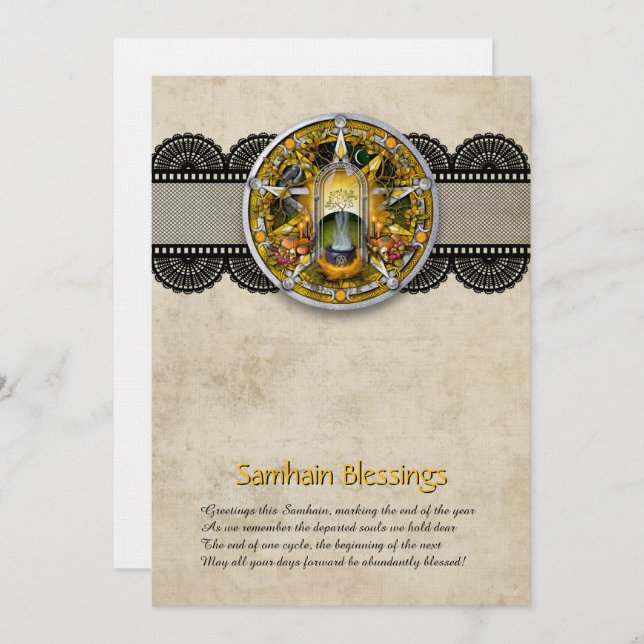 Cartão De Agradecimento Customizable Samhain Greeting Card (Frente/Verso)