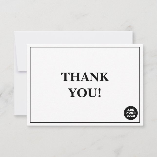Cartão De Agradecimento Customizable Simple Company Logo Custom Thank You (Frente)