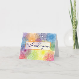 Cartão De Agradecimento Customizable Thank you - Colorful & Festive Doily
