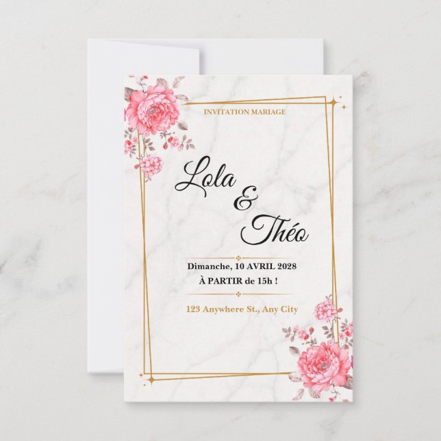 Cartão De Agradecimento Customizable wedding invitation Template (Frente)