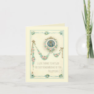 Cartão De Agradecimento Customize Vintage Virgin Mary Floral