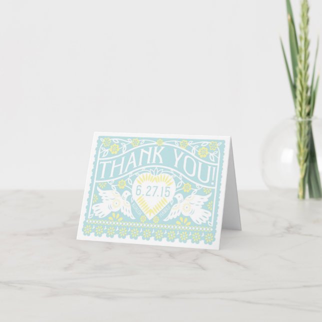 Cartão De Agradecimento Customized Lovebirds blank Thank You Card (Frente)