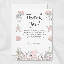 Cartão De Agradecimento Cute Baby Shower Ocean Coastal Theme
