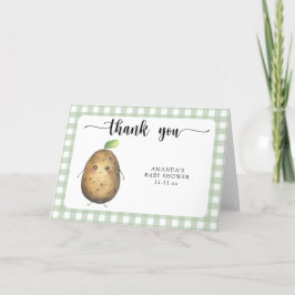 Cartão De Agradecimento Cute batizado de batata de desenho animado obrigad