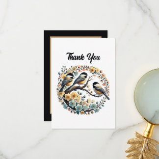 Cartão De Agradecimento Cute bird lovers thank you Notecard