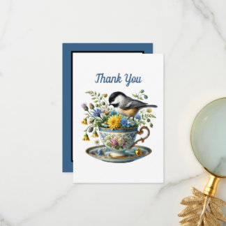 Cartão De Agradecimento Cute bird lovers thank you Notecard