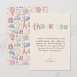 Cartão De Agradecimento Cute Boho Hello Little One Chá de fraldas