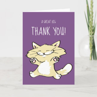 Cartão De Agradecimento Cute Cat Greeting Cards | Thank You Note Template