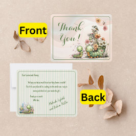 Cartão De Agradecimento Cute Caterpillar Baby Shower