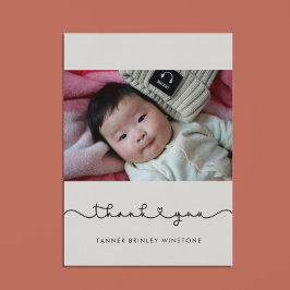 Cartão De Agradecimento Cute connecting heart Baby shower thank you card