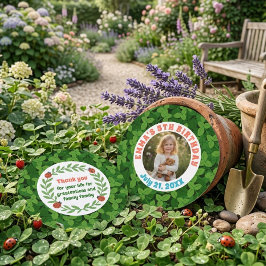 Cartão De Agradecimento Cute Custom Ladybug & Photo Birthday