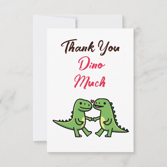 Cartão De Agradecimento Cute Dinosaur Couple Wedding Thank You (Frente)