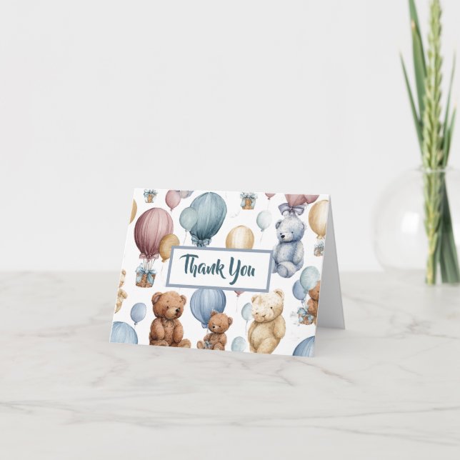 Cartão De Agradecimento Cute Flat Baby Boy Thank You Card – Pastel Style (Frente)