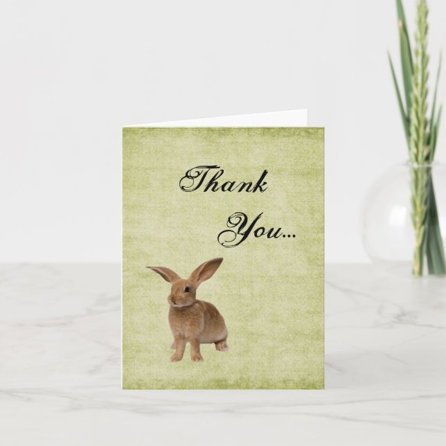 Cartão De Agradecimento Cute Floppy Bunny Thank You Note Card (Frente)