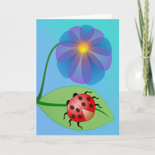 Cartão De Agradecimento Cute, Fun Ladybug and Flower Thank You