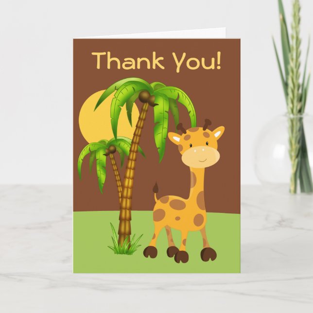 Cartão De Agradecimento Cute Giraffe Thank You Card (Frente)