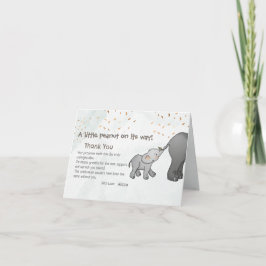 Cartão De Agradecimento Cute Hand Drawn Elephant Little Peanut Thank You