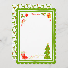 Cartão De Agradecimento Cute Icons Christmas Holiday CUSTOM Personalized 
