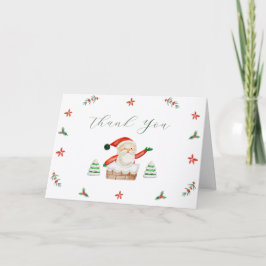 Cartão De Agradecimento Cute It's Cold Outside Winter Santa Baby Shower 