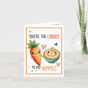 Cartão De Agradecimento Cute Kawaii Cenoura e Hummus